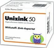 Foto der Packung von Unizink 50 von Köhler Pharma.