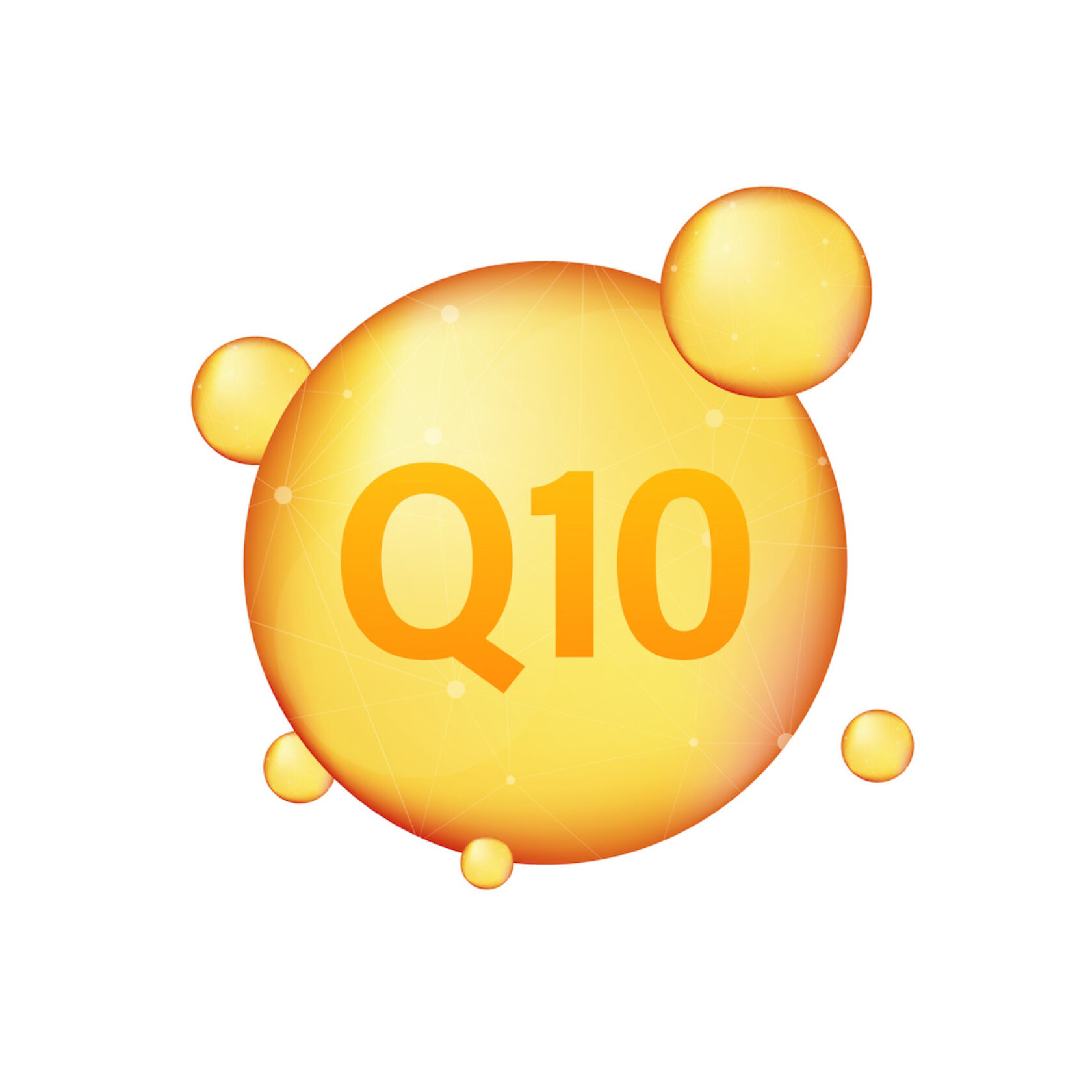 gelb-orangefarbene schematische Darstellung von Q10