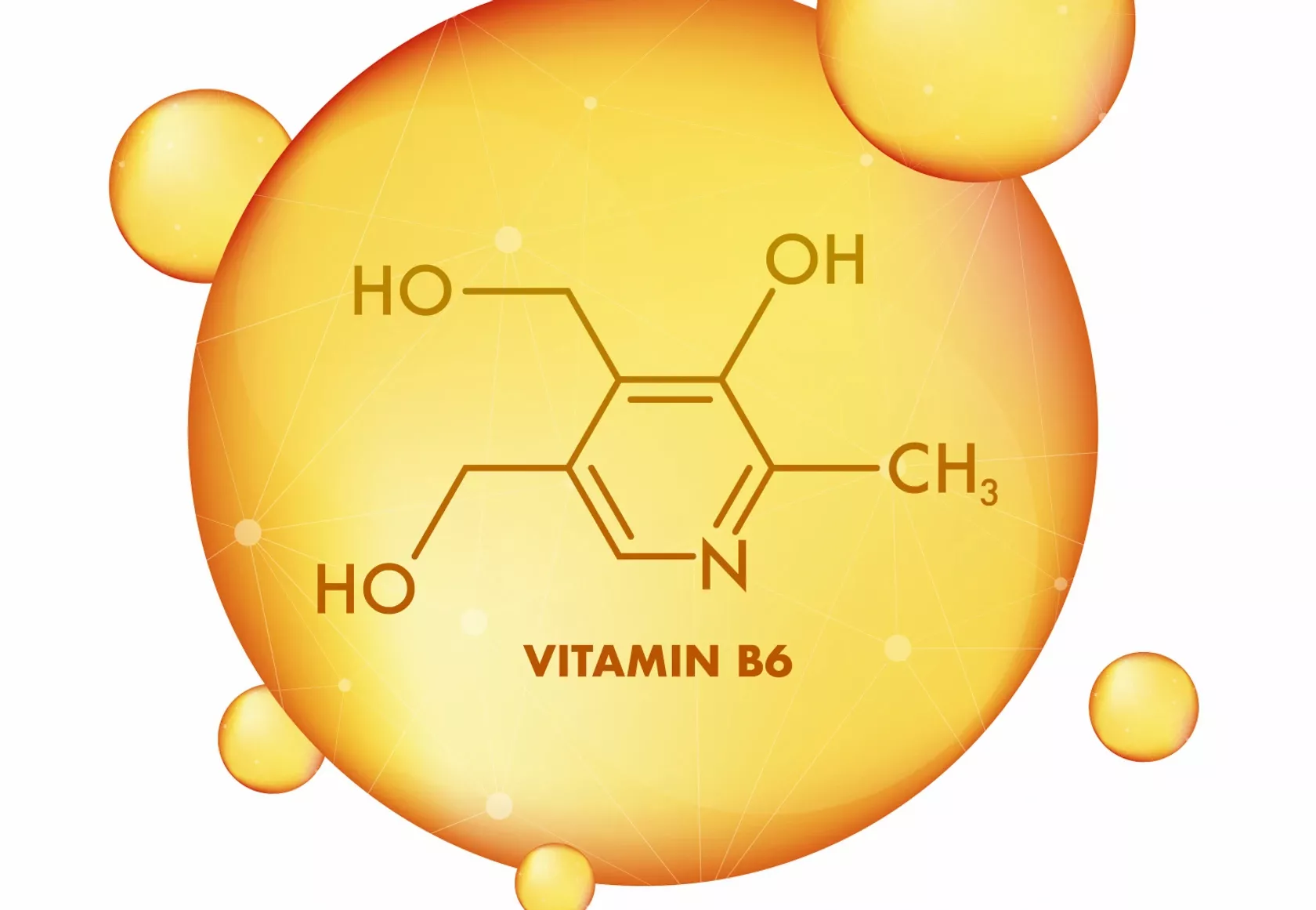 Das Bild zeigt die Strukurformel von Vitamin B 6 Pyroxidin.